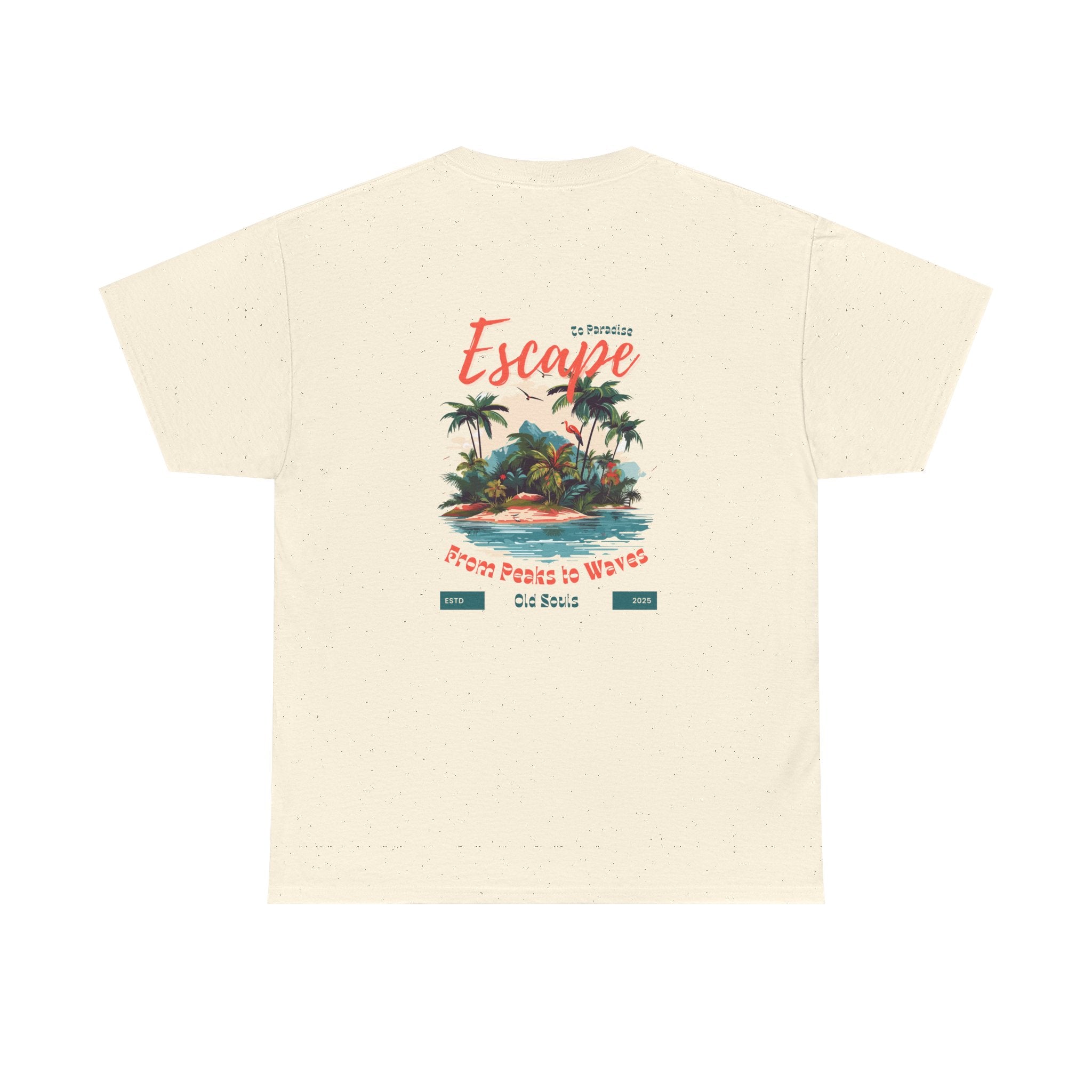 Escape to Paradise Unisex Heavy Cotton Tee, Vacation Shirt, Summer Apparel, Beach Lovers Gift, Travel Tee, Comfortable Casual Wear