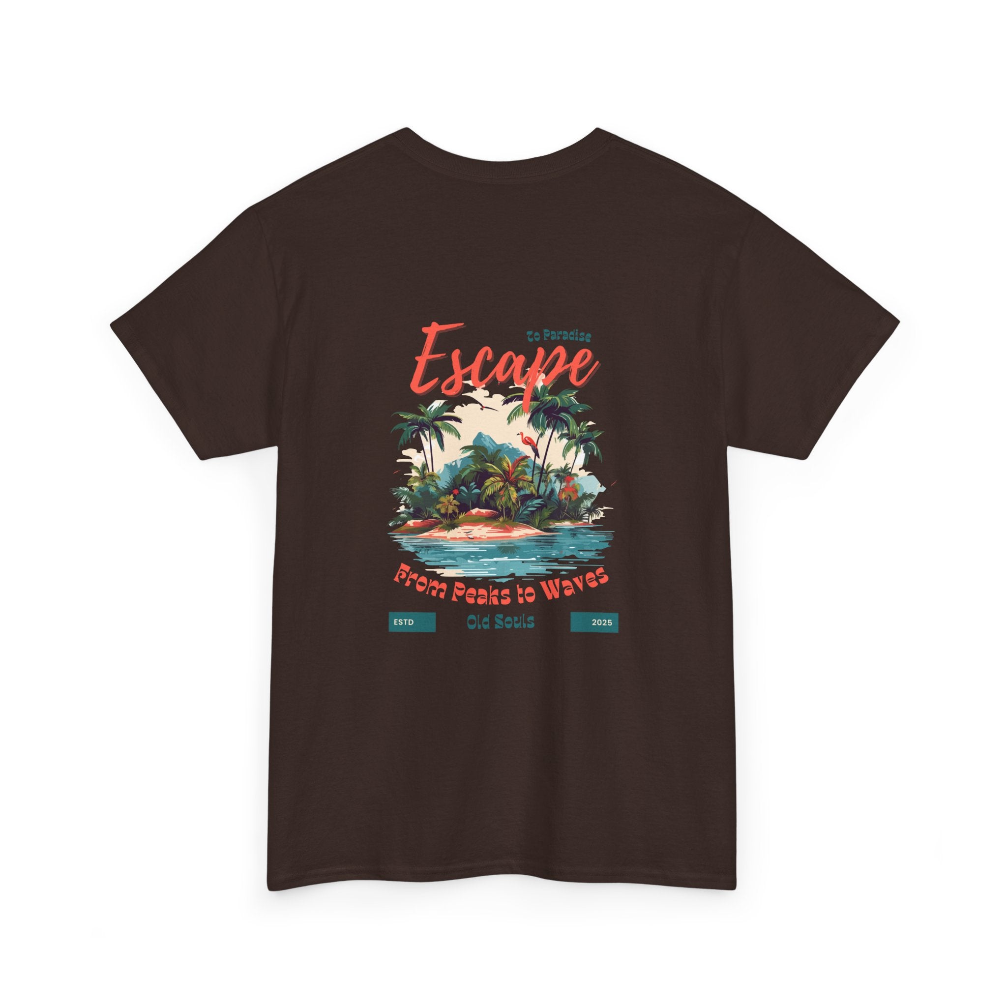 Escape to Paradise Unisex Heavy Cotton Tee, Vacation Shirt, Summer Apparel, Beach Lovers Gift, Travel Tee, Comfortable Casual Wear