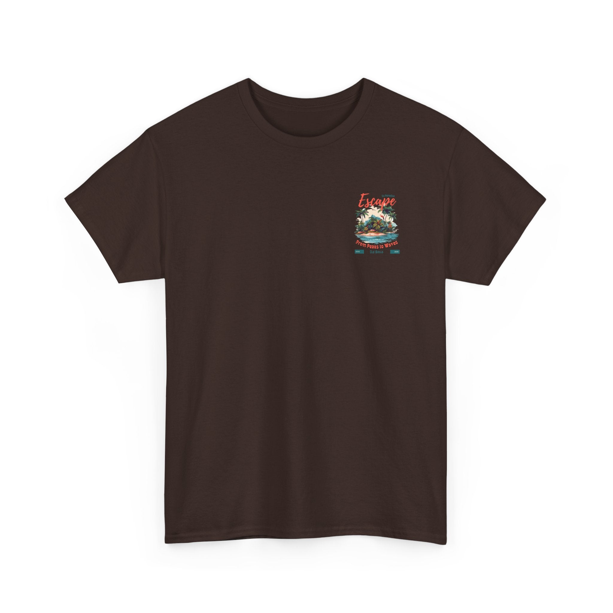 Escape to Paradise Unisex Heavy Cotton Tee, Vacation Shirt, Summer Apparel, Beach Lovers Gift, Travel Tee, Comfortable Casual Wear