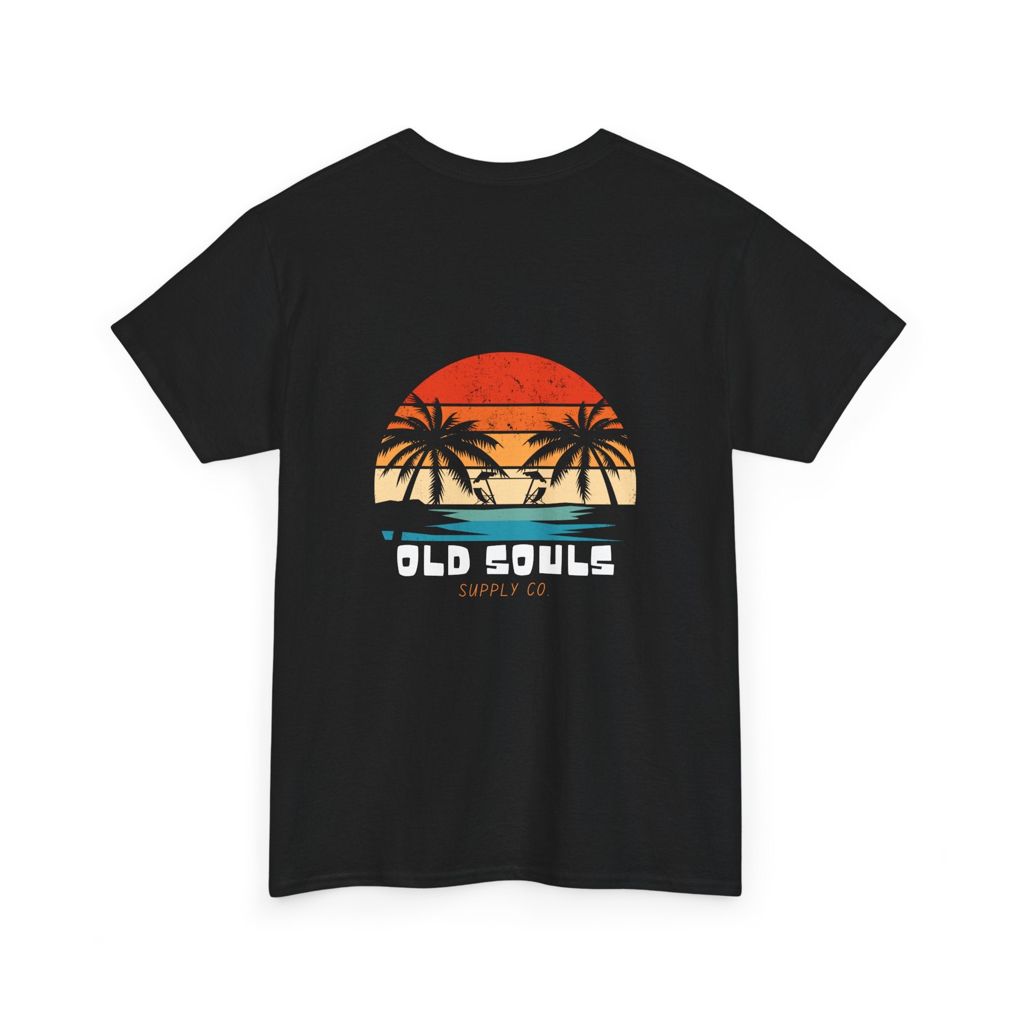 Sunset Vibes Unisex Heavy Cotton Tee | Retro Graphic Shirt for Beach Lovers, Casual Wear, Gifts for Friends, Summer Fashion, Graphic T-Shirt