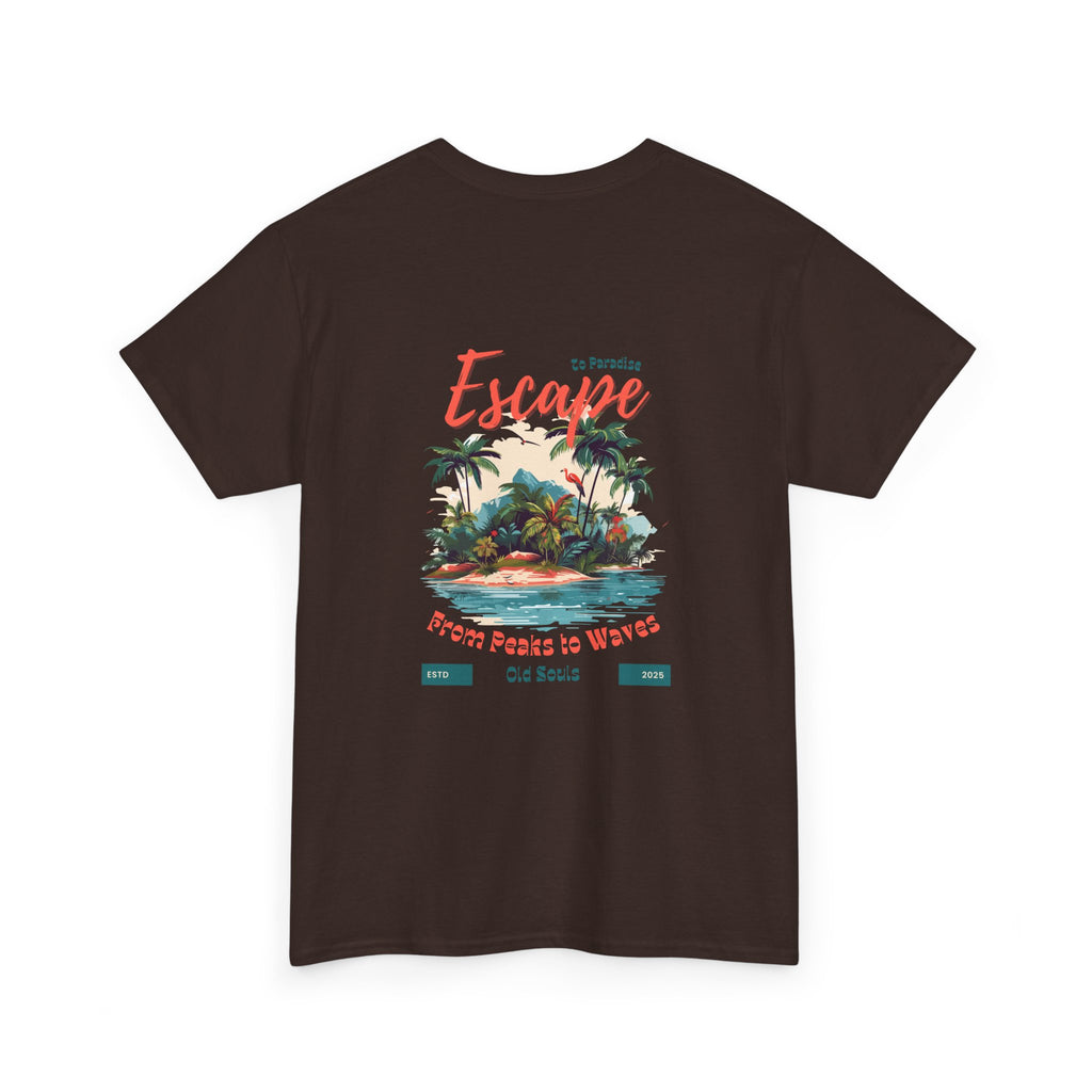 Escape to Paradise Unisex Heavy Cotton Tee, Vacation Shirt, Summer Apparel, Beach Lovers Gift, Travel Tee, Comfortable Casual Wear