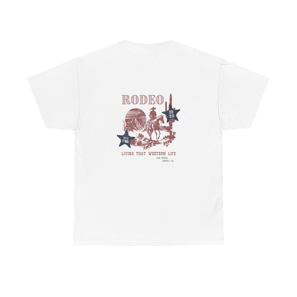 Rodeo Graphic Tee, Unisex Cotton T-Shirt, Western Style Shirt, Cowboy Apparel, Vintage Rodeo Clothing