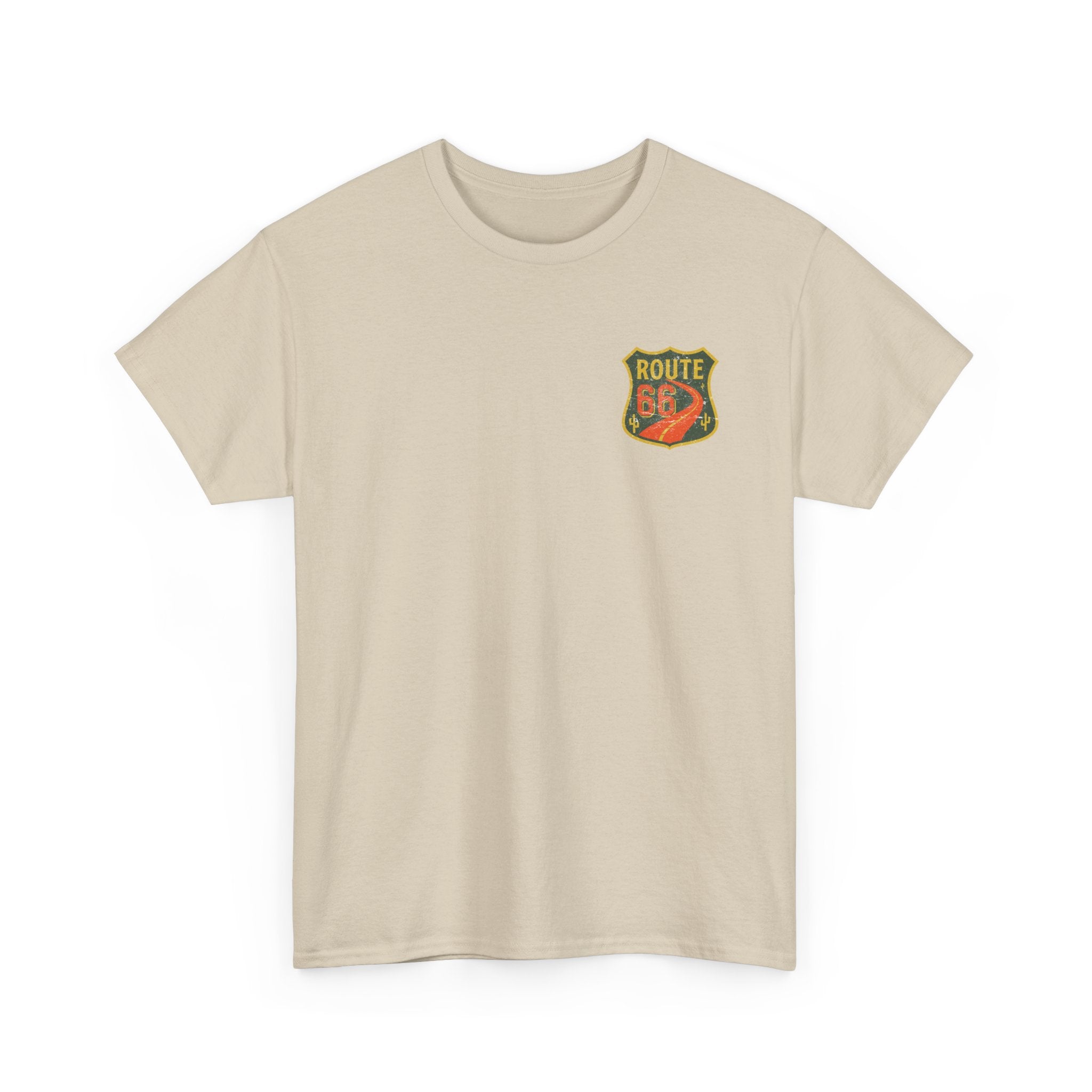 Vintage Route 66 Heavy Cotton Tee, Retro T-Shirt, Old Souls Supply Co, Classic Road Trip Shirt, Travel Gift, Unisex Graphic Tee