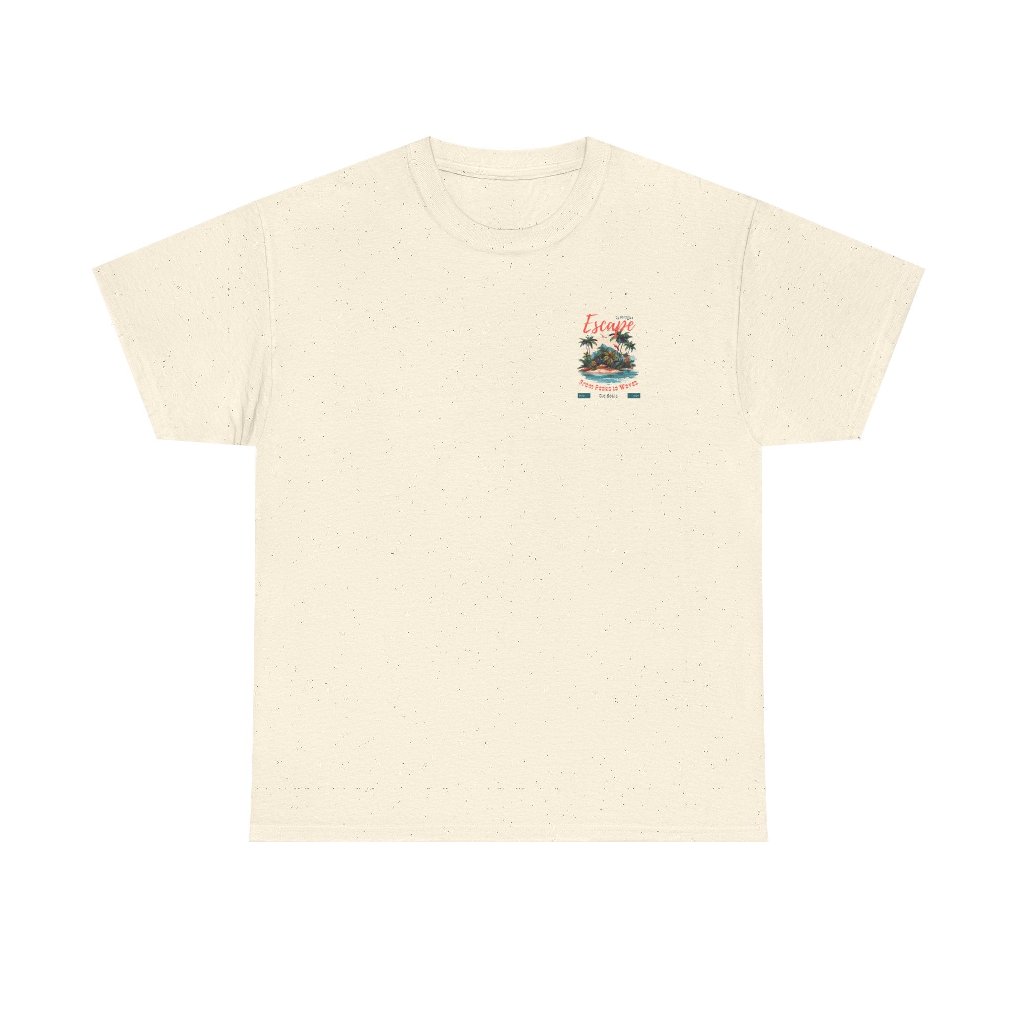 Escape to Paradise Unisex Heavy Cotton Tee, Vacation Shirt, Summer Apparel, Beach Lovers Gift, Travel Tee, Comfortable Casual Wear