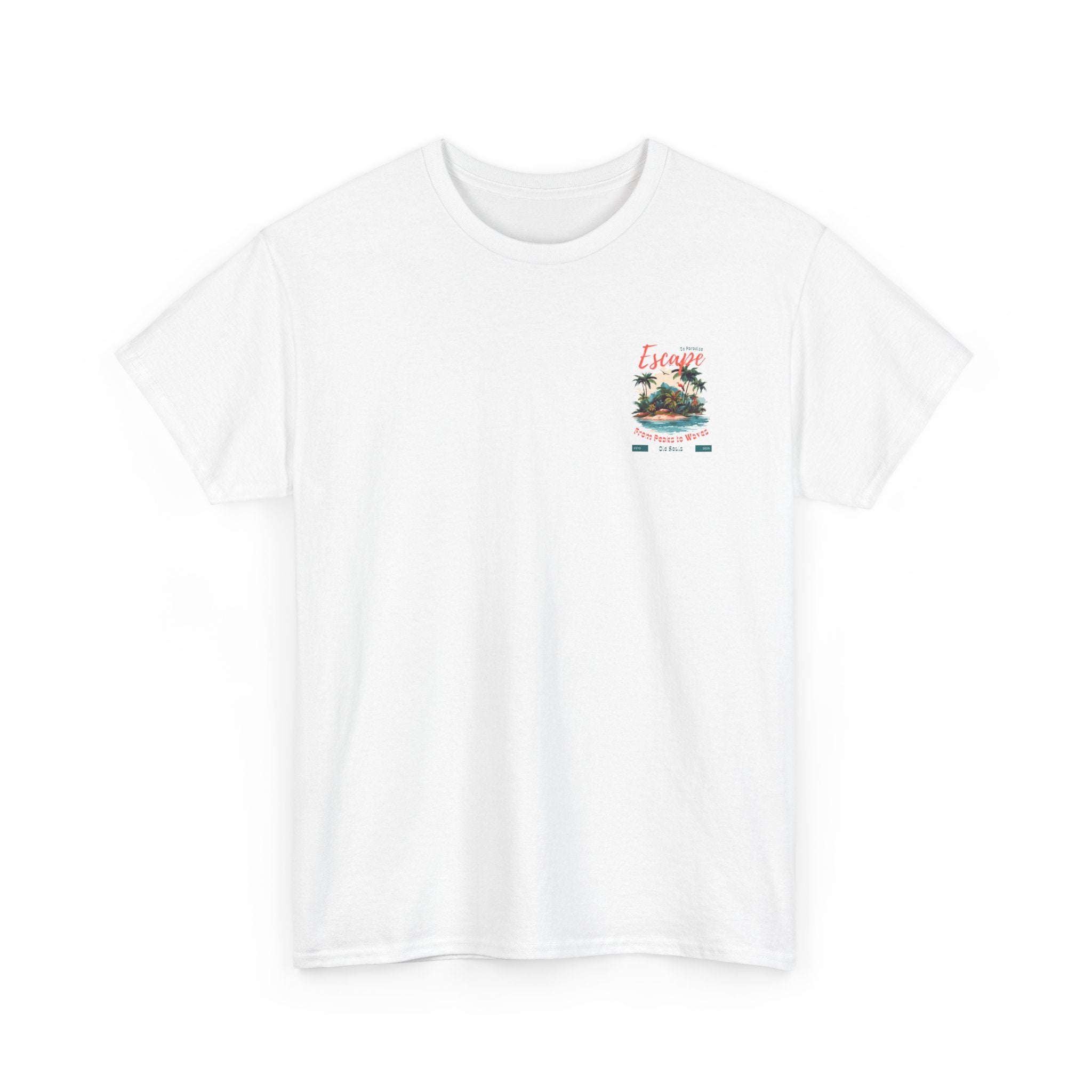 Escape to Paradise Unisex Heavy Cotton Tee, Vacation Shirt, Summer Apparel, Beach Lovers Gift, Travel Tee, Comfortable Casual Wear