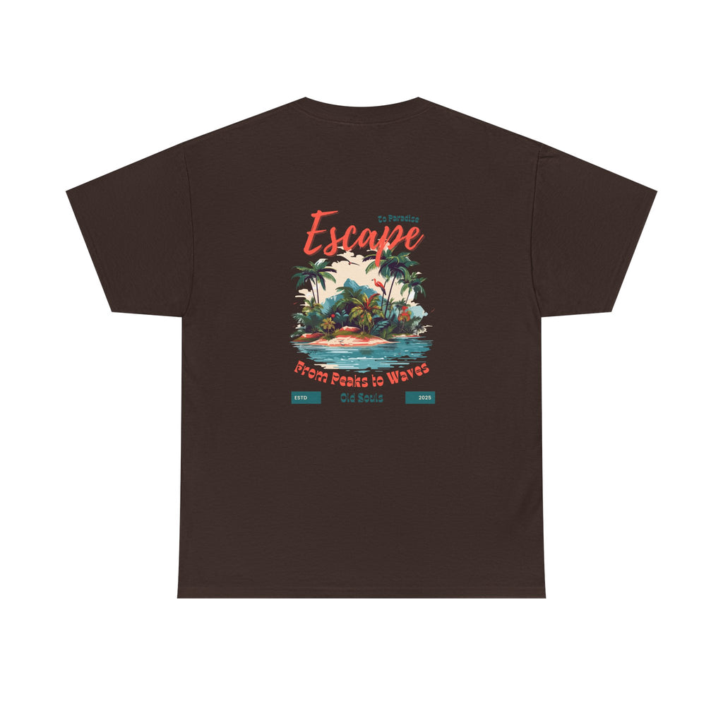 Escape to Paradise Unisex Heavy Cotton Tee, Vacation Shirt, Summer Apparel, Beach Lovers Gift, Travel Tee, Comfortable Casual Wear