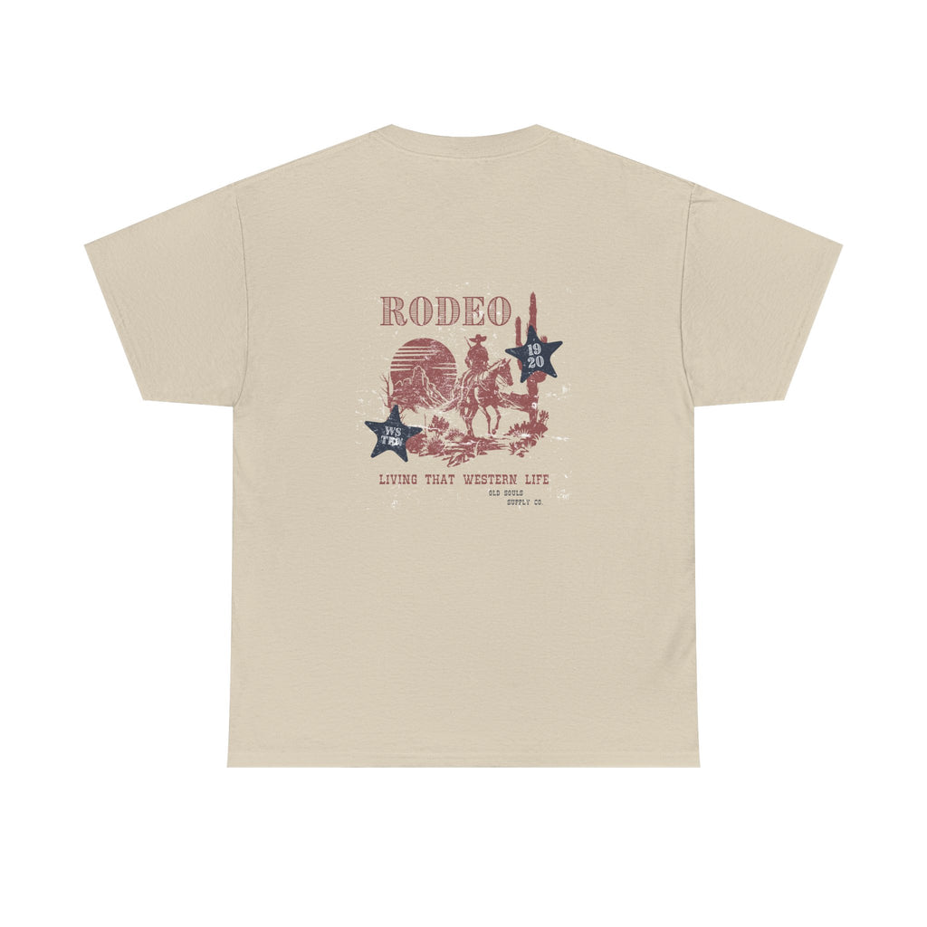 Rodeo Graphic Tee, Unisex Cotton T-Shirt, Western Style Shirt, Cowboy Apparel, Vintage Rodeo Clothing