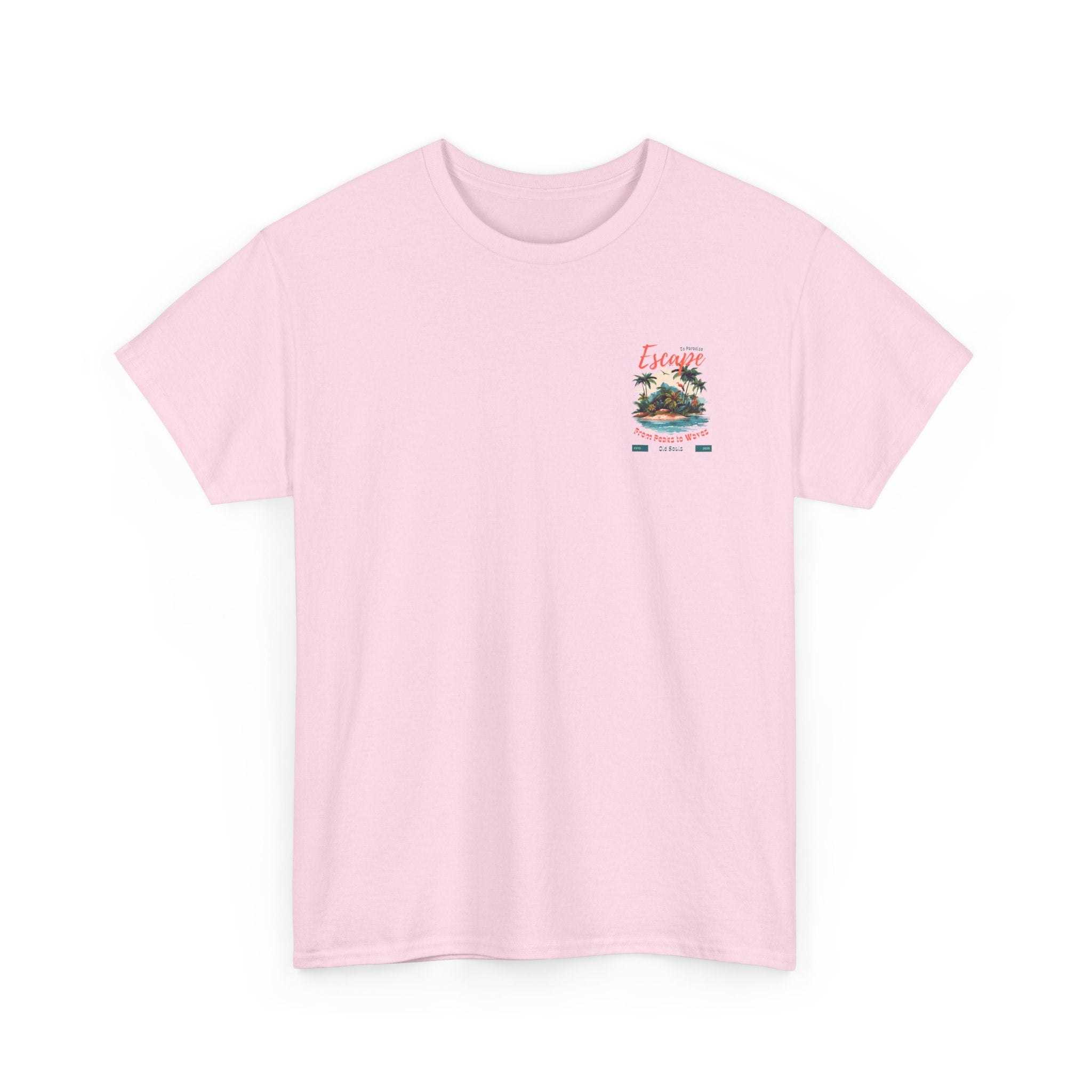 Escape to Paradise Unisex Heavy Cotton Tee, Vacation Shirt, Summer Apparel, Beach Lovers Gift, Travel Tee, Comfortable Casual Wear