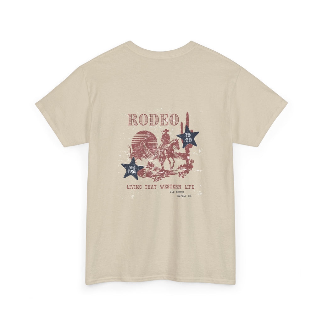 Rodeo Graphic Tee, Unisex Cotton T-Shirt, Western Style Shirt, Cowboy Apparel, Vintage Rodeo Clothing