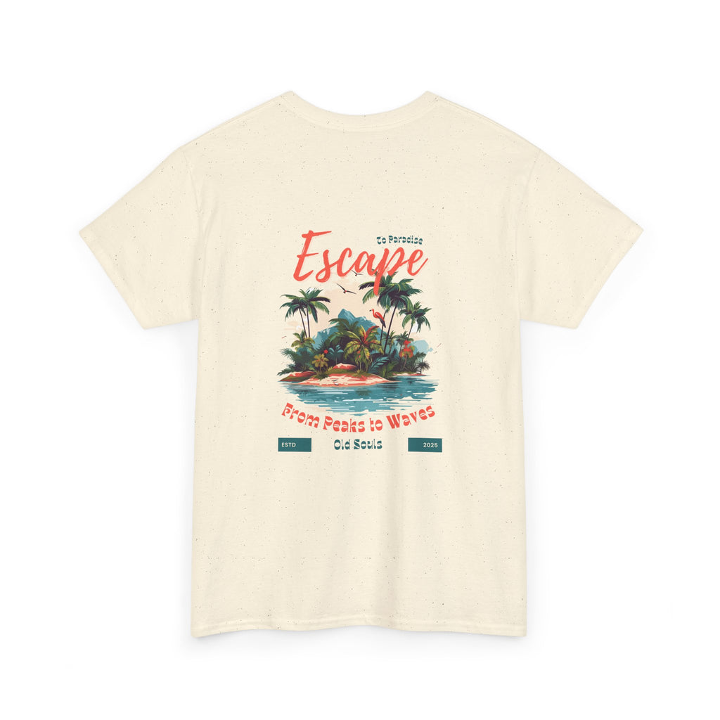 Escape to Paradise Unisex Heavy Cotton Tee, Vacation Shirt, Summer Apparel, Beach Lovers Gift, Travel Tee, Comfortable Casual Wear