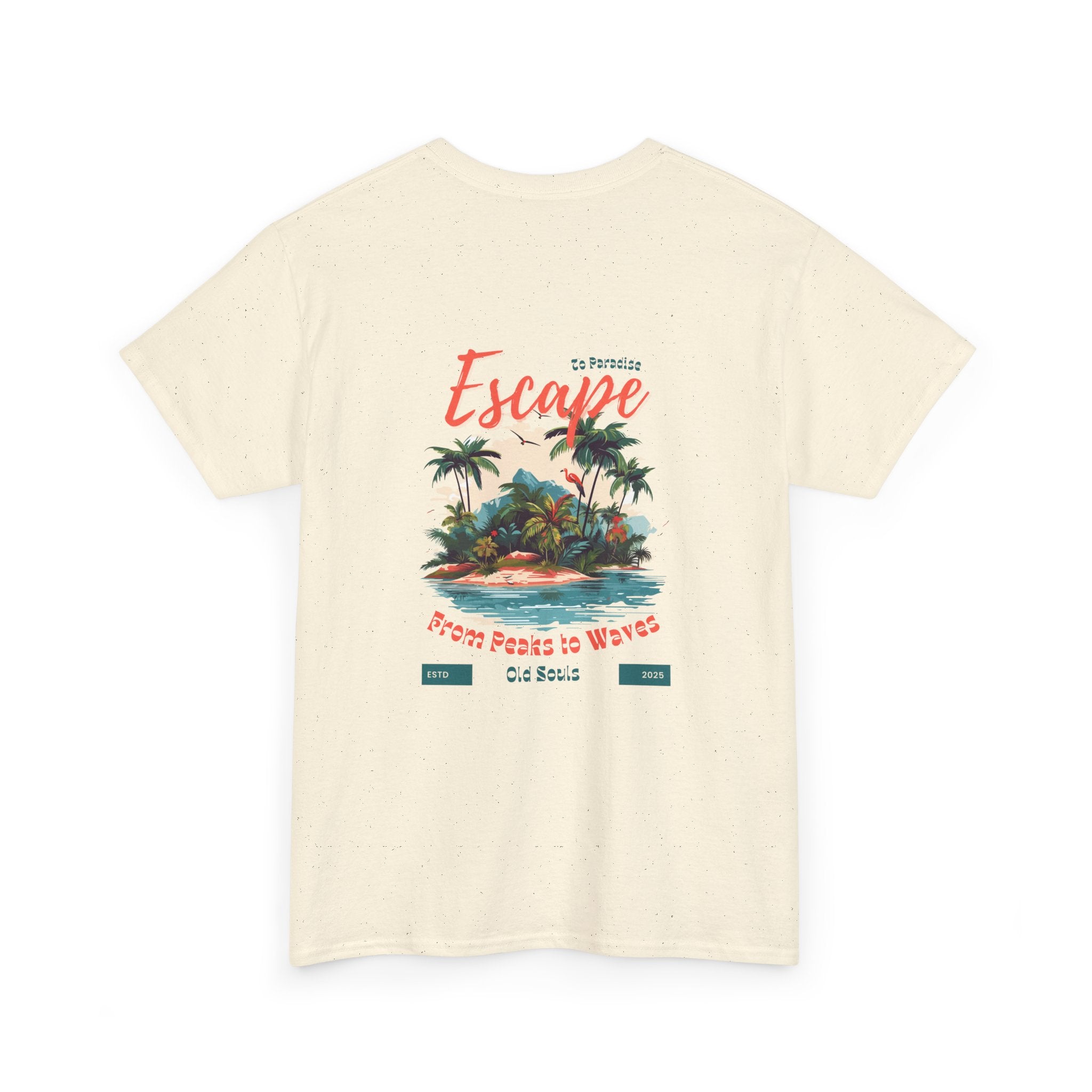 Escape to Paradise Unisex Heavy Cotton Tee, Vacation Shirt, Summer Apparel, Beach Lovers Gift, Travel Tee, Comfortable Casual Wear