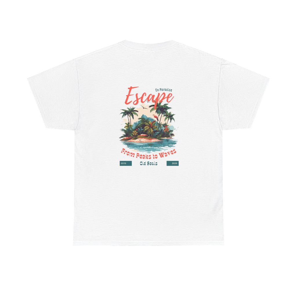 Escape to Paradise Unisex Heavy Cotton Tee, Vacation Shirt, Summer Apparel, Beach Lovers Gift, Travel Tee, Comfortable Casual Wear
