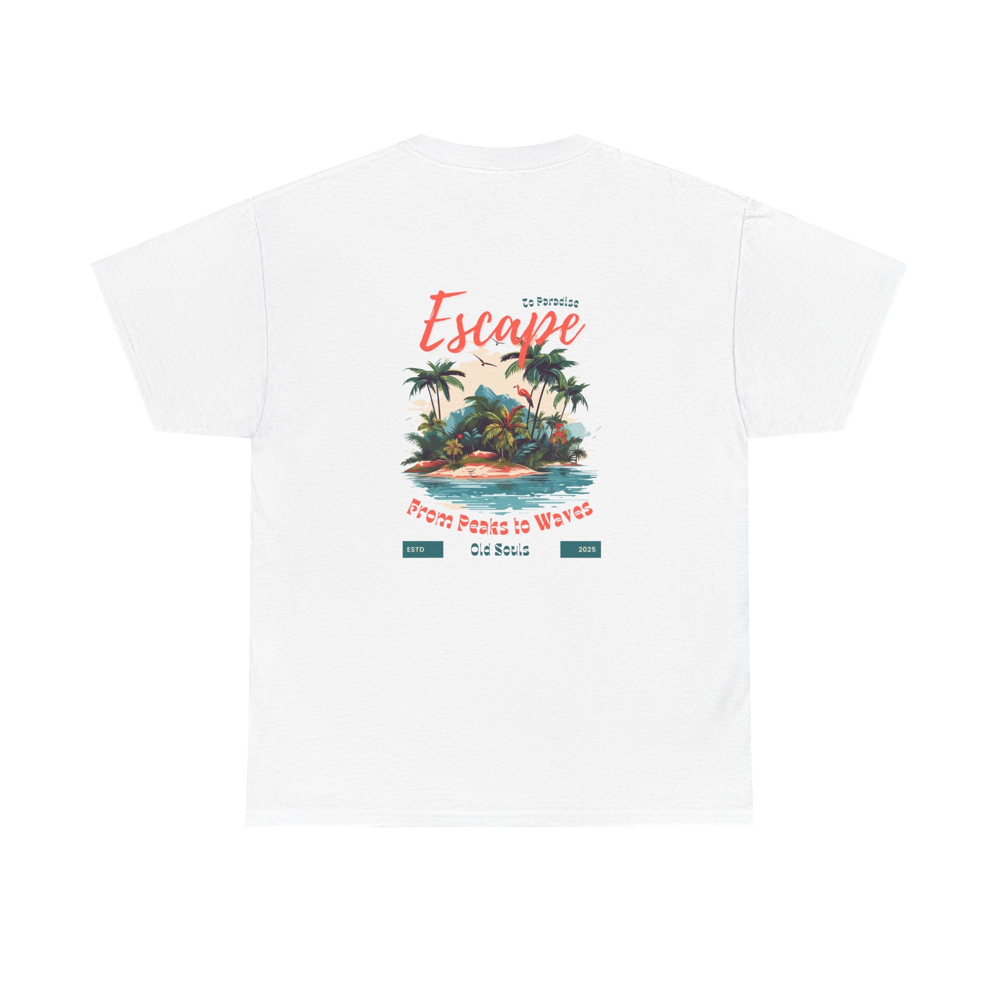 Escape to Paradise Unisex Heavy Cotton Tee, Vacation Shirt, Summer Apparel, Beach Lovers Gift, Travel Tee, Comfortable Casual Wear