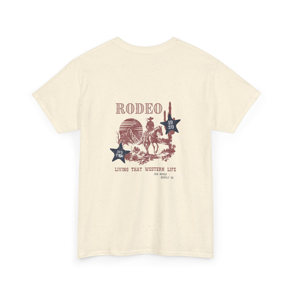Rodeo Graphic Tee, Unisex Cotton T-Shirt, Western Style Shirt, Cowboy Apparel, Vintage Rodeo Clothing