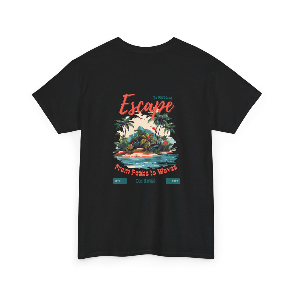 Escape to Paradise Unisex Heavy Cotton Tee, Vacation Shirt, Summer Apparel, Beach Lovers Gift, Travel Tee, Comfortable Casual Wear