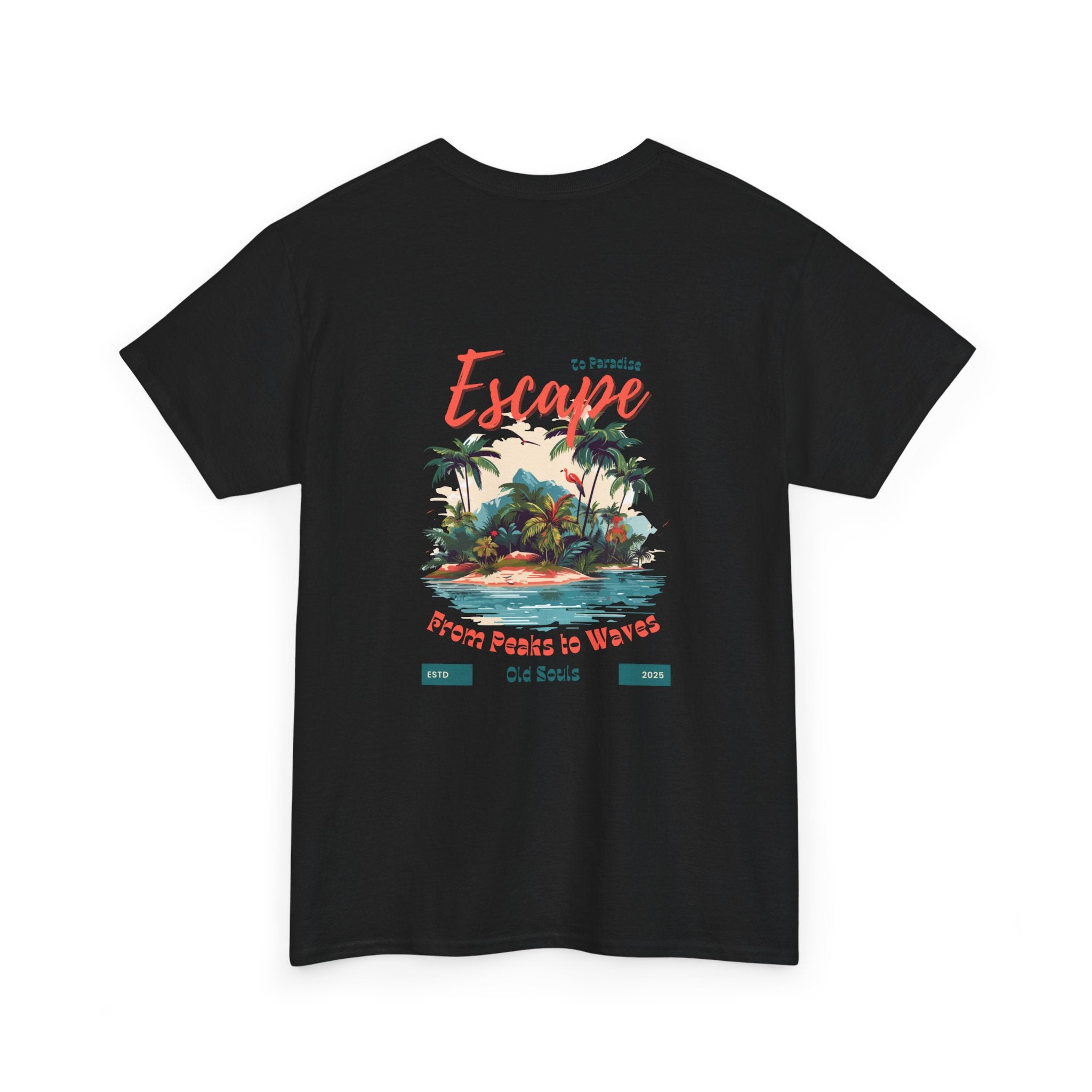 Escape to Paradise Unisex Heavy Cotton Tee, Vacation Shirt, Summer Apparel, Beach Lovers Gift, Travel Tee, Comfortable Casual Wear