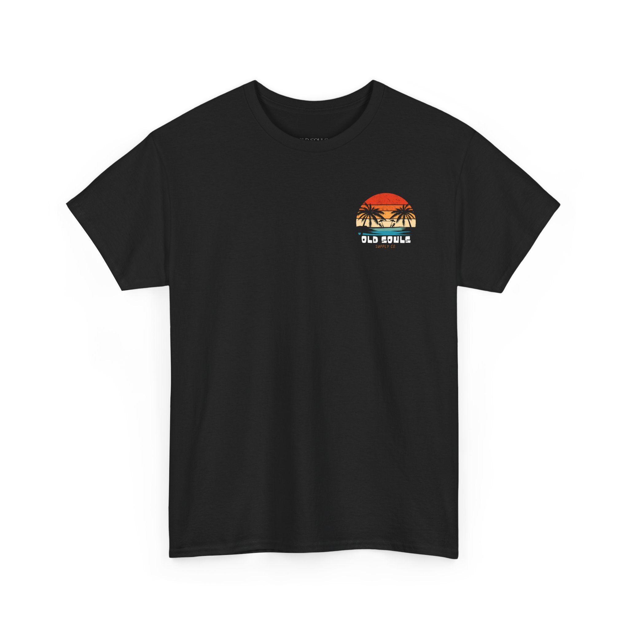 Sunset Vibes Unisex Heavy Cotton Tee | Retro Graphic Shirt for Beach Lovers, Casual Wear, Gifts for Friends, Summer Fashion, Graphic T-Shirt