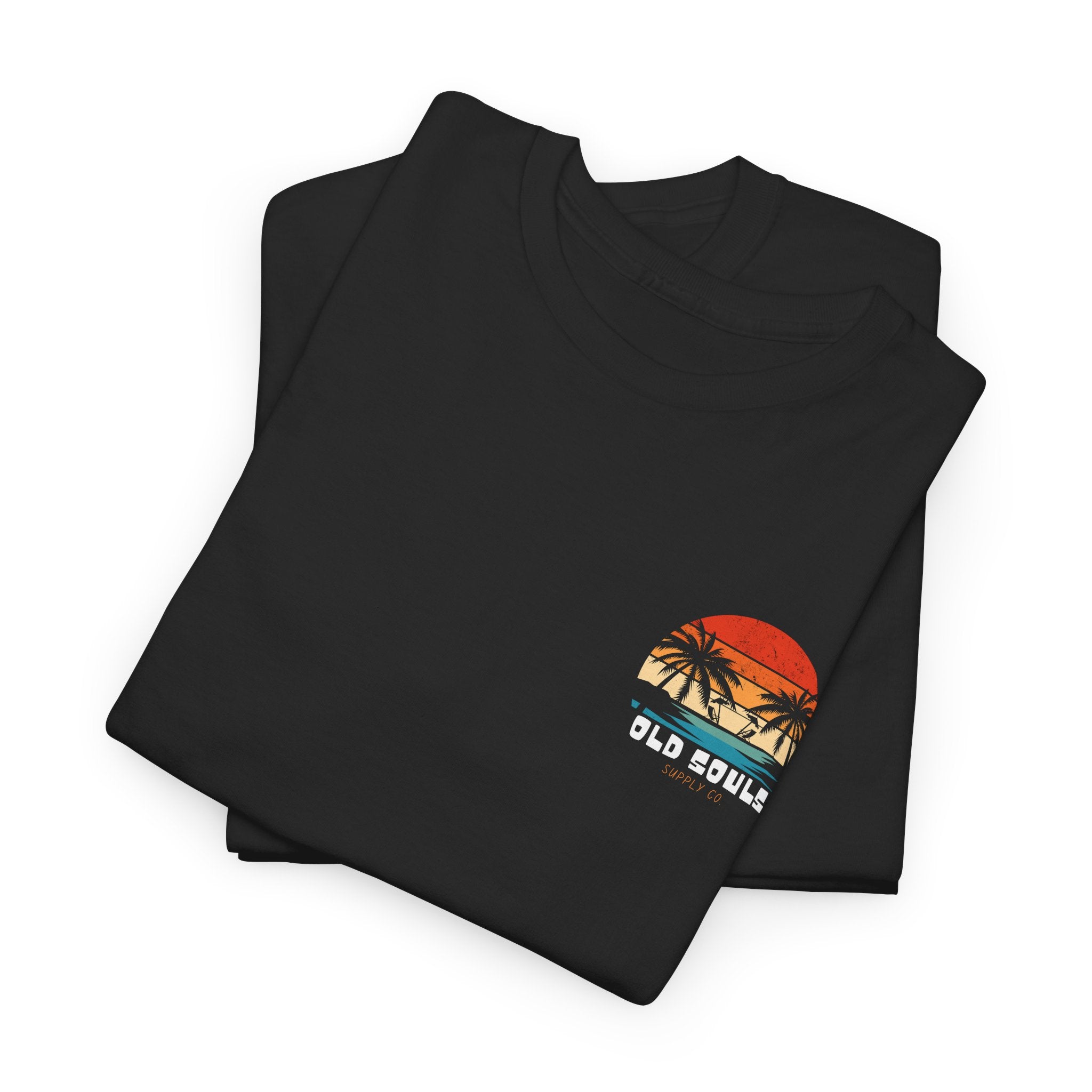 Sunset Vibes Unisex Heavy Cotton Tee | Retro Graphic Shirt for Beach Lovers, Casual Wear, Gifts for Friends, Summer Fashion, Graphic T-Shirt