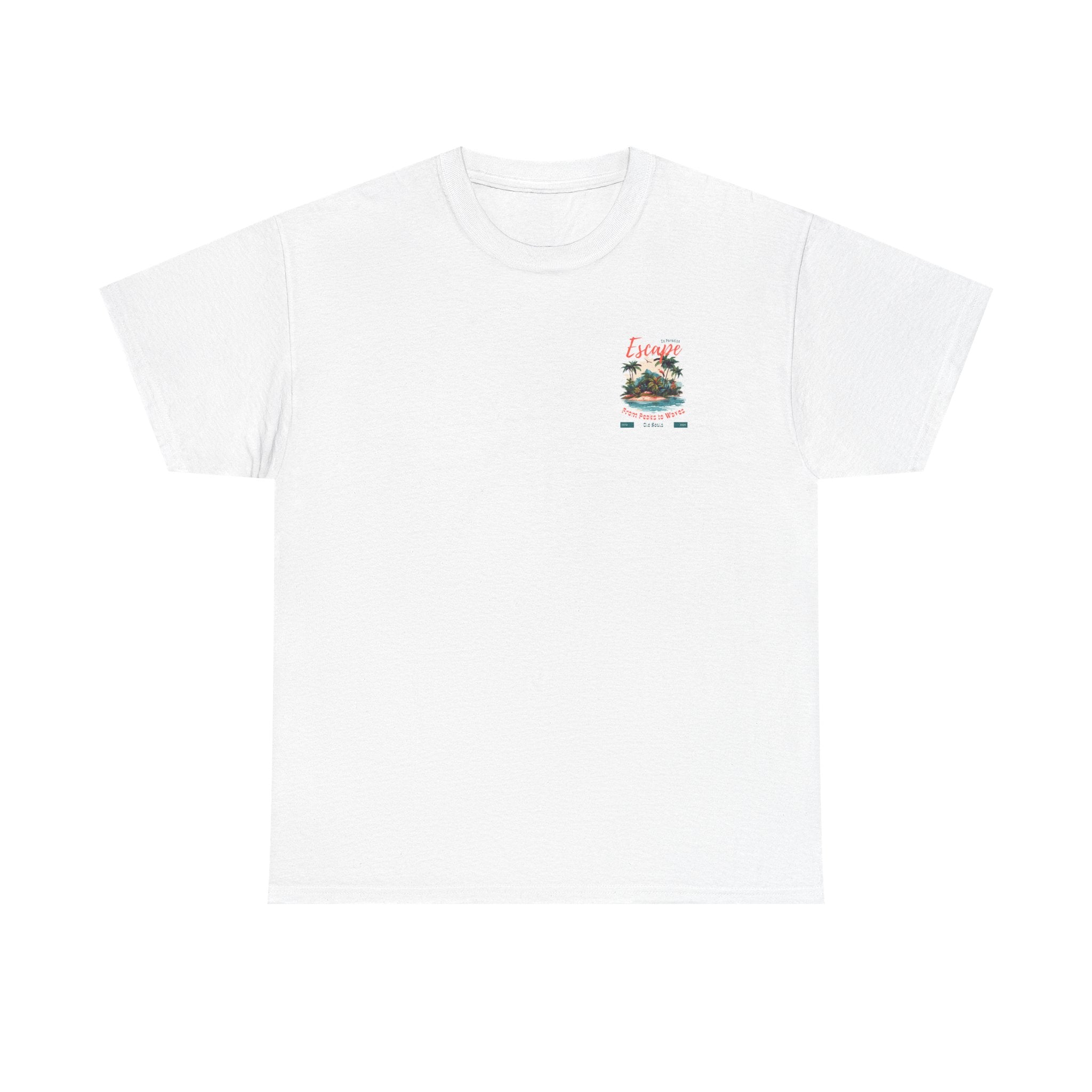 Escape to Paradise Unisex Heavy Cotton Tee, Vacation Shirt, Summer Apparel, Beach Lovers Gift, Travel Tee, Comfortable Casual Wear