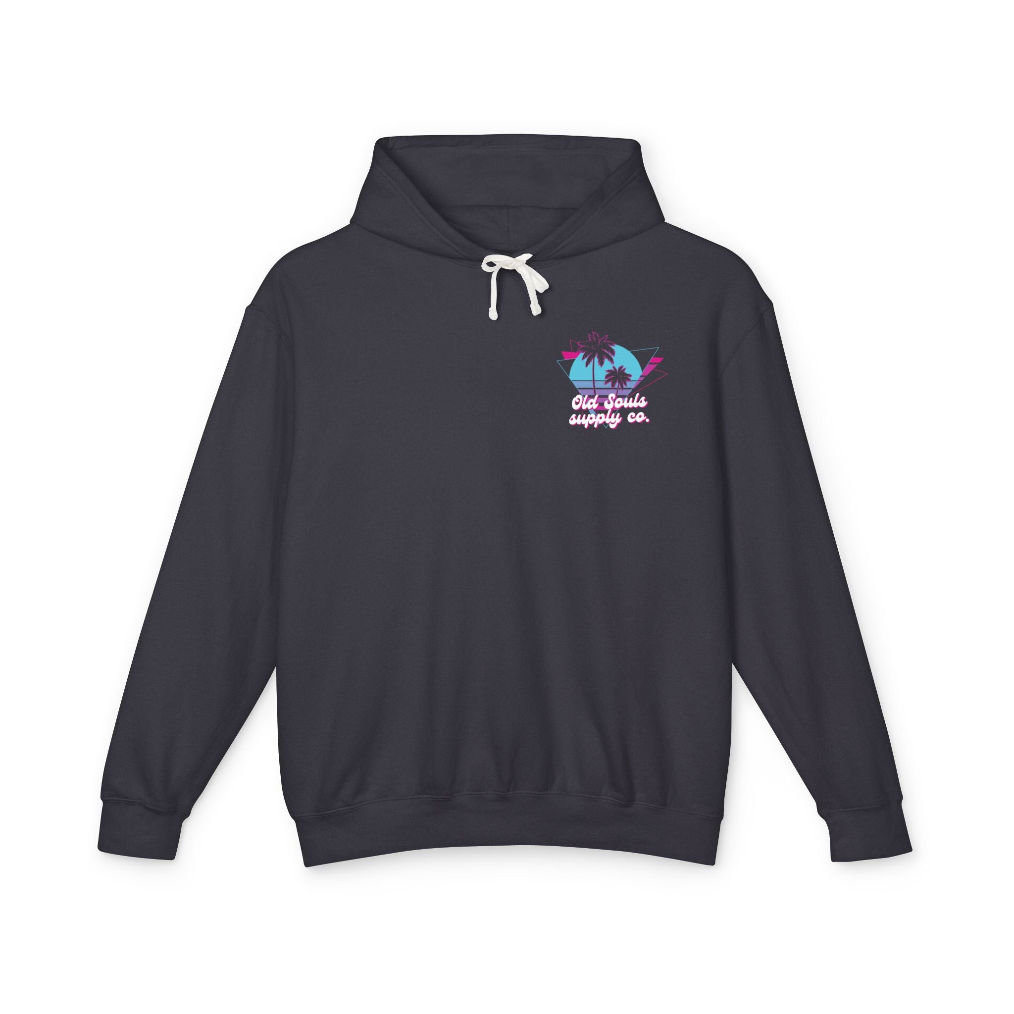 Old Souls Supply Co. Retro Palm Hoodie — Lightweight Vaporwave Beach Sweatshirt
