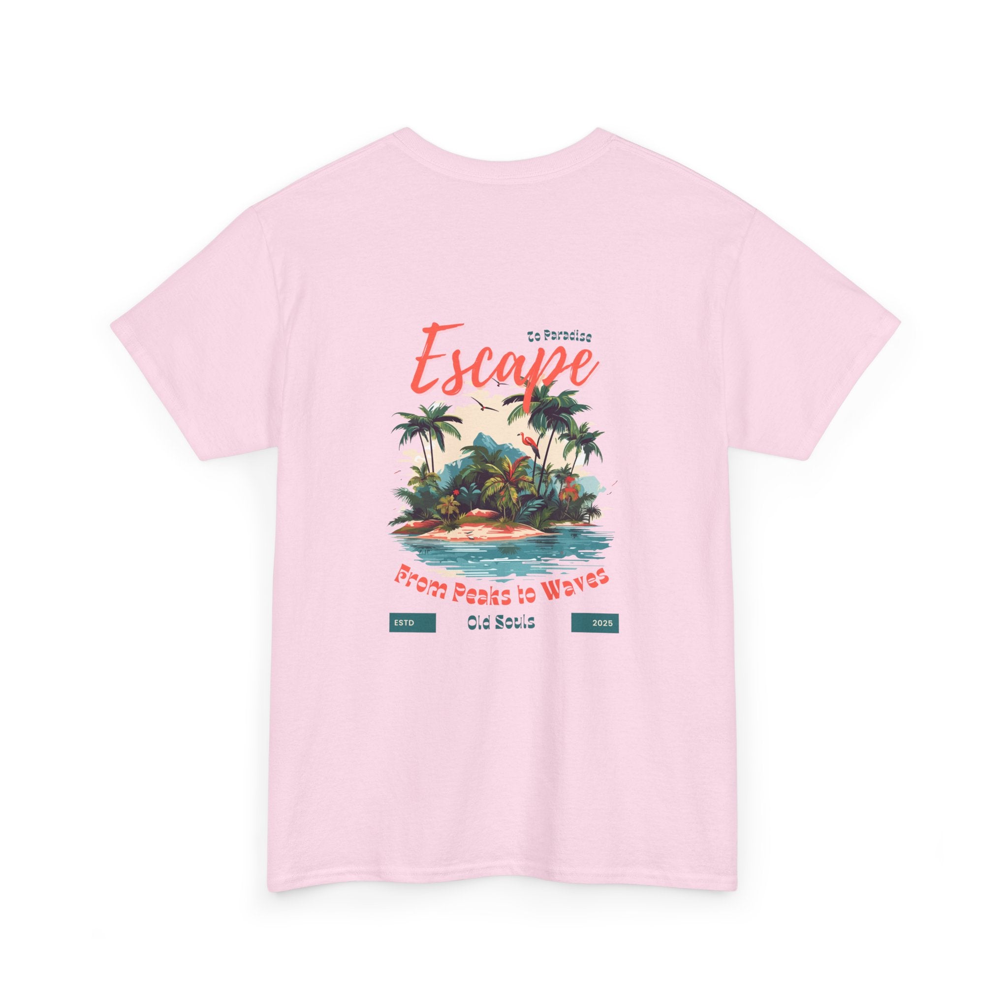 Escape to Paradise Unisex Heavy Cotton Tee, Vacation Shirt, Summer Apparel, Beach Lovers Gift, Travel Tee, Comfortable Casual Wear