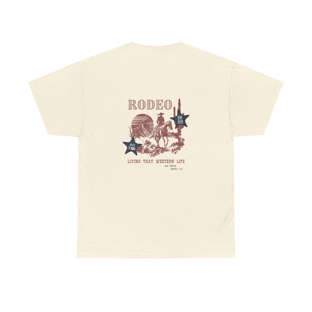 Rodeo Graphic Tee, Unisex Cotton T-Shirt, Western Style Shirt, Cowboy Apparel, Vintage Rodeo Clothing