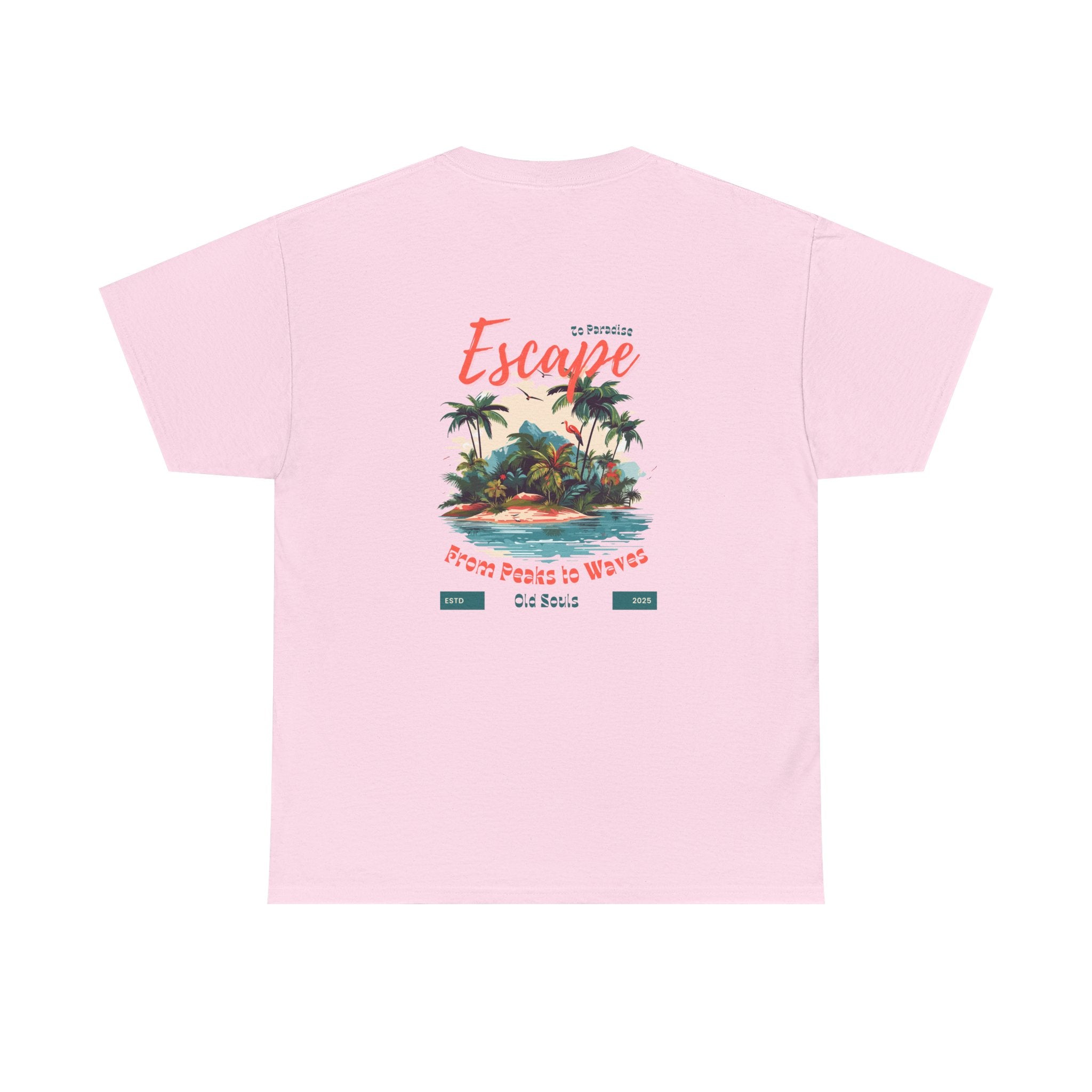 Escape to Paradise Unisex Heavy Cotton Tee, Vacation Shirt, Summer Apparel, Beach Lovers Gift, Travel Tee, Comfortable Casual Wear