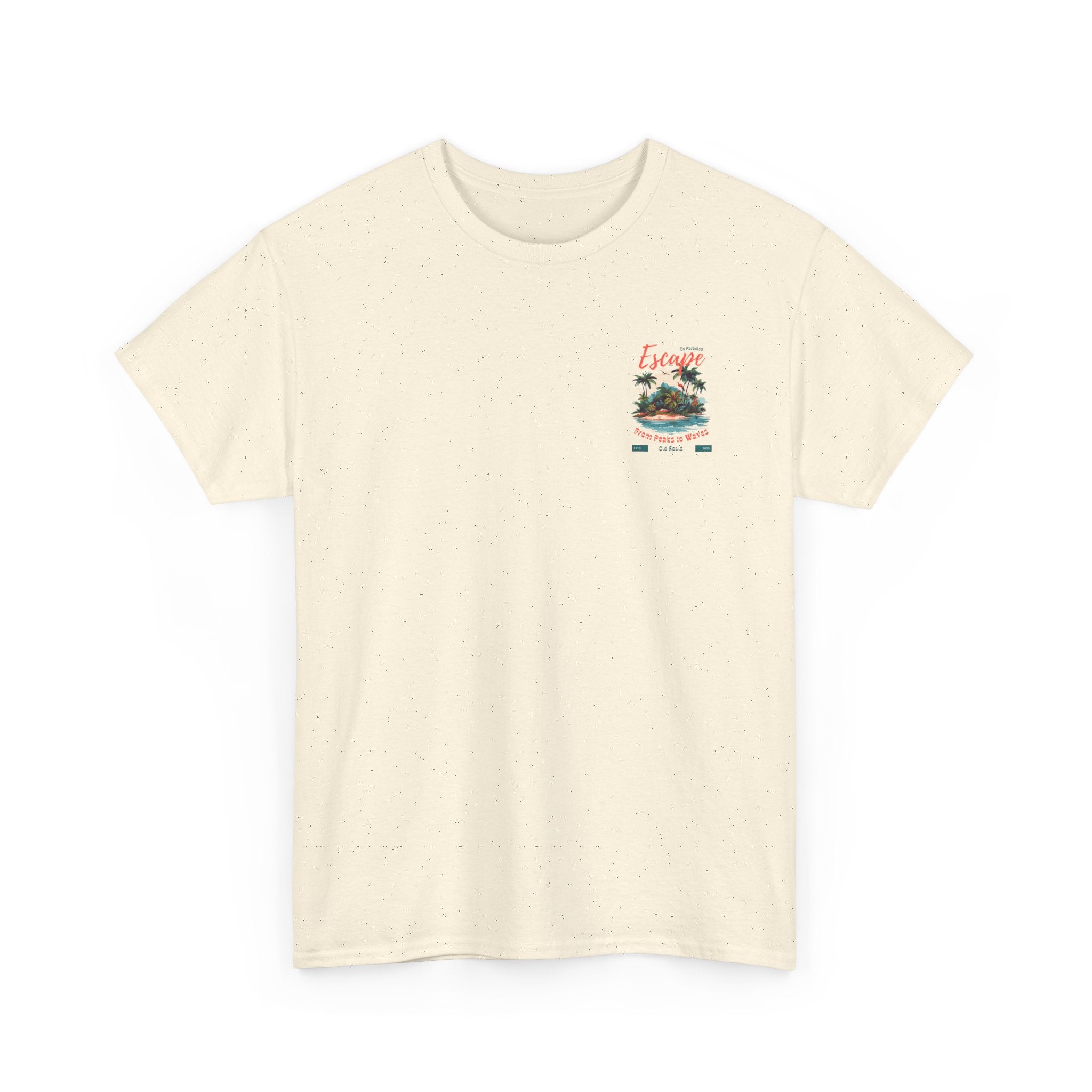 Escape to Paradise Unisex Heavy Cotton Tee, Vacation Shirt, Summer Apparel, Beach Lovers Gift, Travel Tee, Comfortable Casual Wear