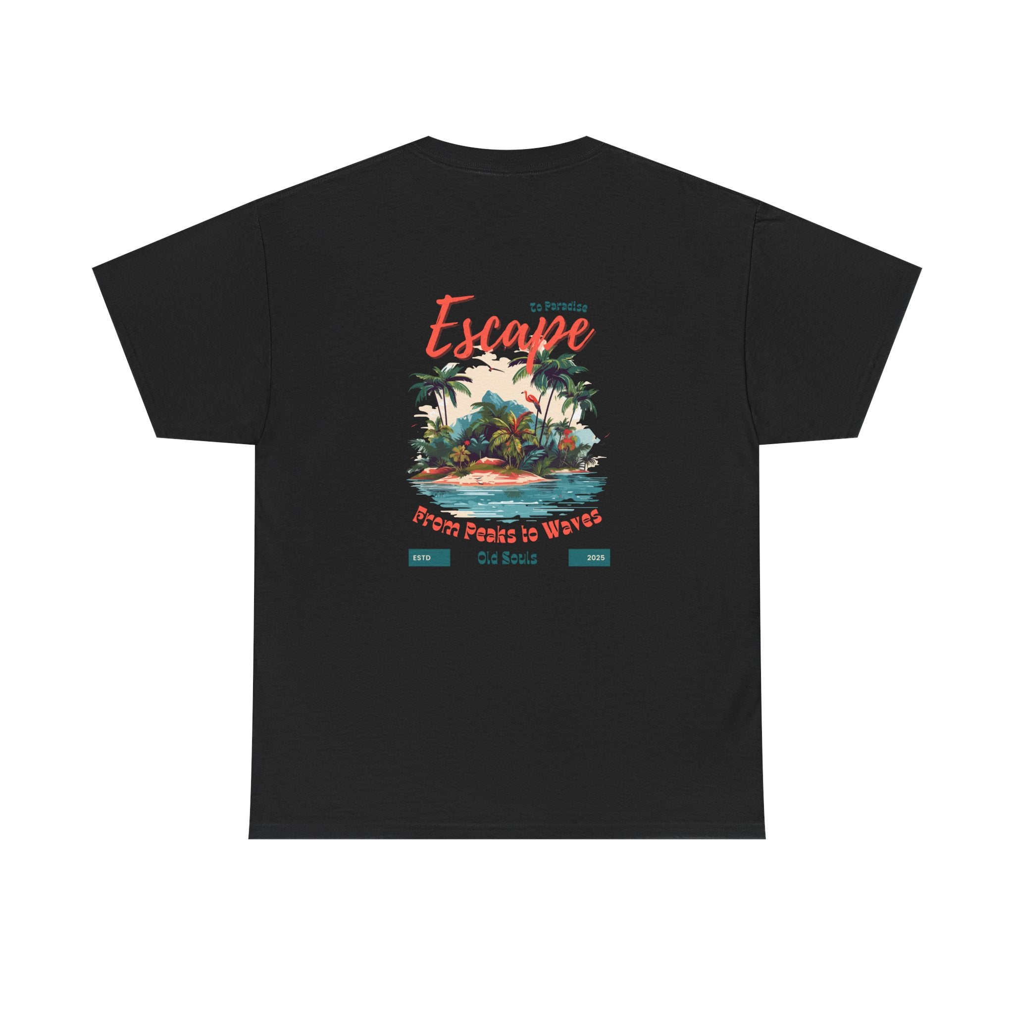 Escape to Paradise Unisex Heavy Cotton Tee, Vacation Shirt, Summer Apparel, Beach Lovers Gift, Travel Tee, Comfortable Casual Wear