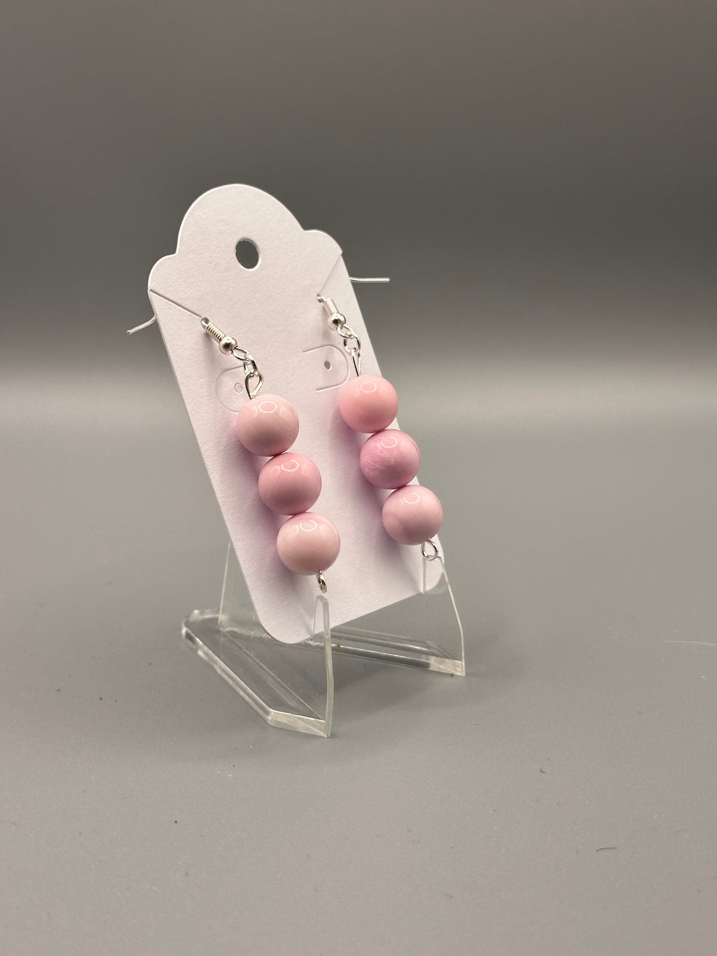 Pink Conch Turquoise Silver-Plated Hand Beaded Earrings