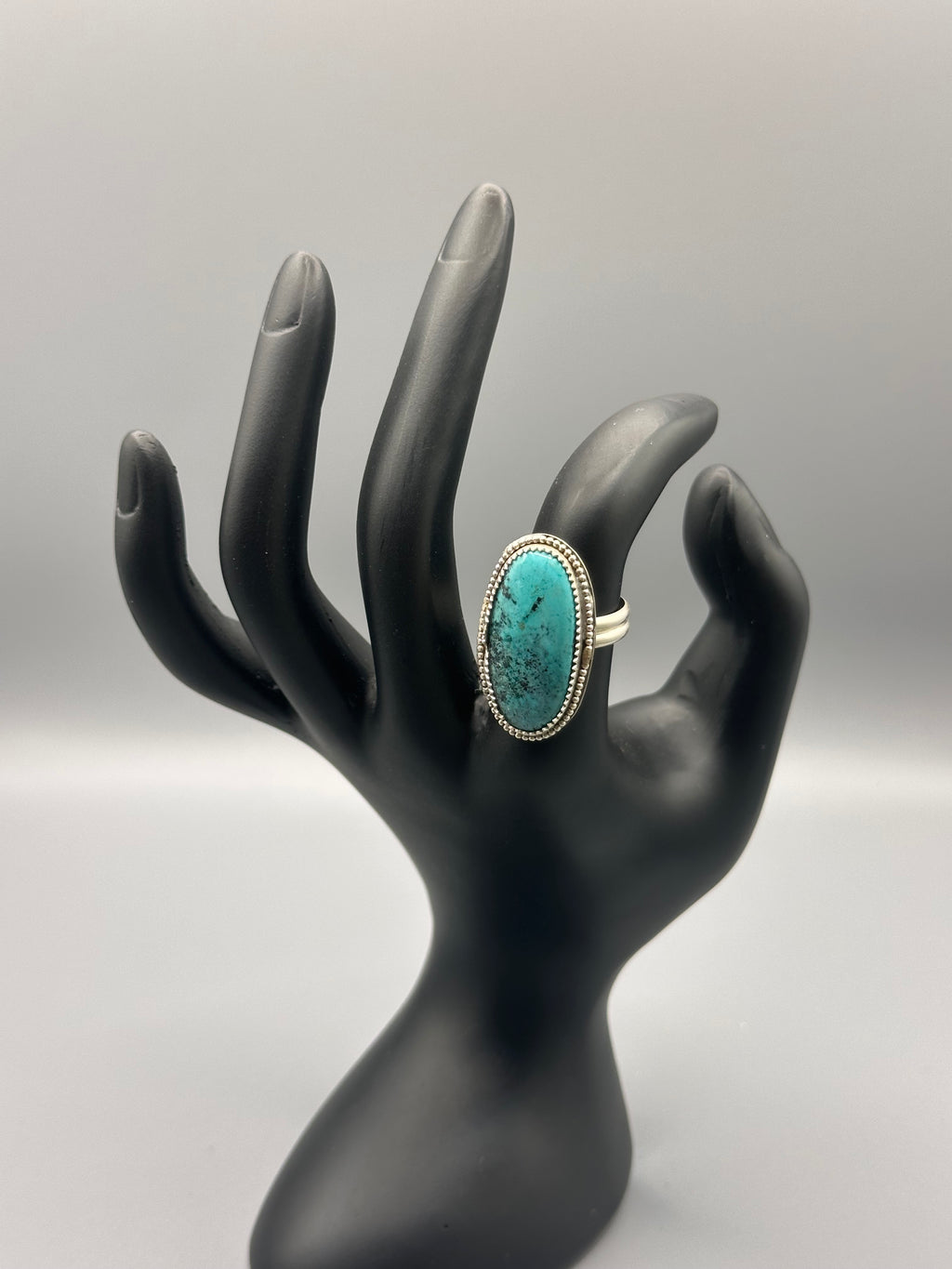Genuine Tibetan Turquoise Silver-Plated Ring