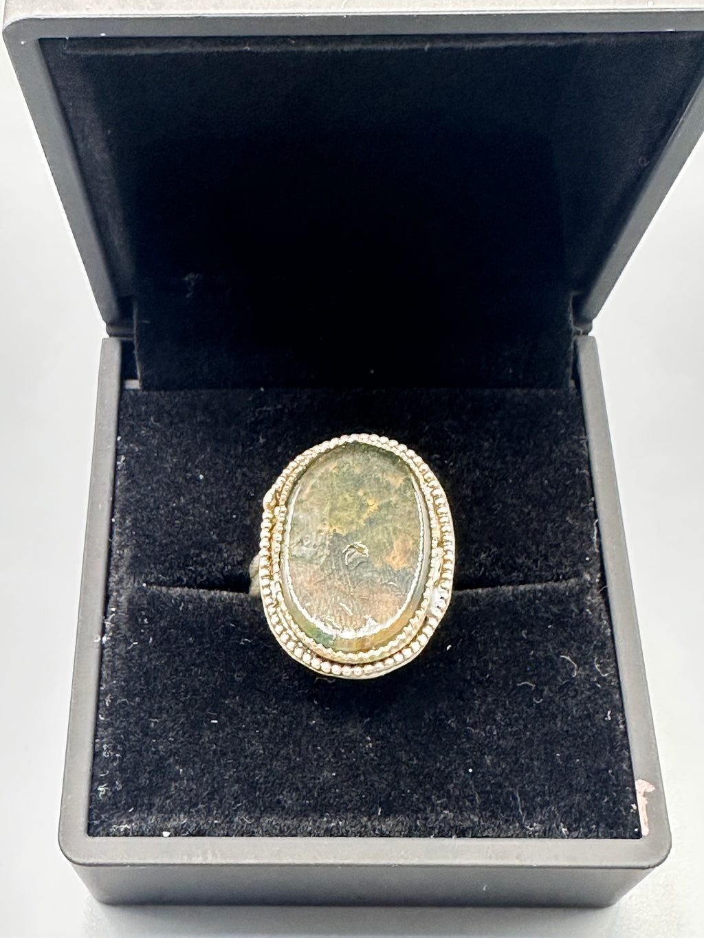 Moss Agate Sterling Silver Authentic Ring